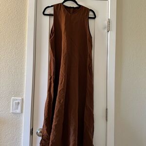High neck, linen Zara dress
